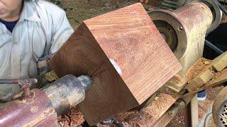 Woodturning Art // Excellent Working Skills With Wood Lathes - Rotten Log To Vase!