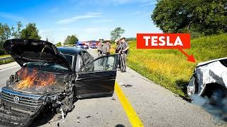 Police Shocked By High-Speed Tesla Crash