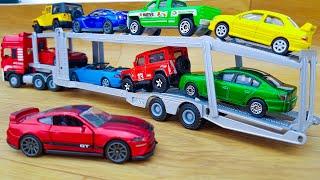 Car transporter with small cars metal from video