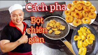 Hướng cách pha bột làm món mực lăn bột chiên giòn. Biết quyết pha bột chiên