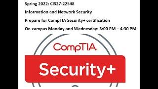 Spring 2022 CIS-27-22548: Information and Network Security