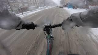 Winter cycling in Sofia with a single speed bike