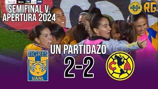 RESUMEN COMPLETO Tigres vs America 2-2 | Semifinal Vuelta 2024 | Liga Mx Femenil