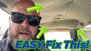 Saggy Headliner Hack Fix, focused on Dodge Caravan, Town & Country, Plymouth Voyager!