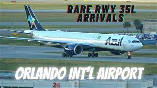 [4K] PLANE SPOTTING BUSY MONDAY RARE RWY 35L ARRIVALS AIRCRAFT ID  ORLANDO INT'L AIRPORT 12/13/21.