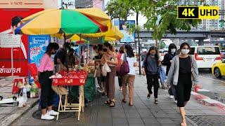 [4K UHD] Walking In Downtown Bangkok | Makkasan Airport Rail Link Station to Asok Area