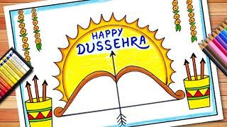 Dussehra Drawing | Ravana Drawing | Vijaya Dashami Drawing | Dussehra Poster | Dussehra Easy Drawing