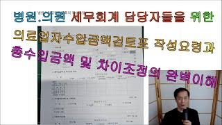 병.의원 면세수입금액신고 미경험 세무회계담당자들을 위한 의료업자수입금액검토표 상의 총수입금액 및 차이조정의 이해와 작성요령 그리고 조정의 이유