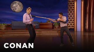 Stuntman Steven Ho Trains Conan To Evade Attacks | CONAN on TBS