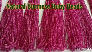 Precious Natural Burmese Ruby Gemstone Smooth Roundel Stone Beads