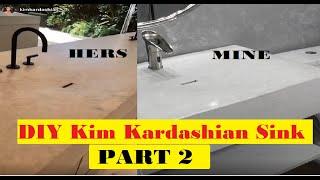 DIY Concrete Sink & Countertop PART 2 - Small Bathroom Renovation/Remodel - Kim Kardashian Sink