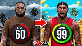 LEBRON JAMES BUILD 60 OVR to 99 OVR in 1 VIDEO (No Money Spent + No MyCareer)