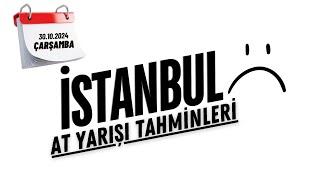 30 EKİM 2024 ÇARŞAMBA İSTANBUL At Yarışı Tahminleri