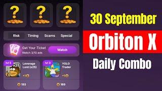 OrbitonX Daily Combo 30 September | Orbiton X Game Daily Combo Today