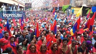 La foule répond à l'appel de l'Alliance du Changement à Curepipe