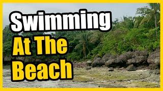 Swimming at the beach in Cebu Philippines