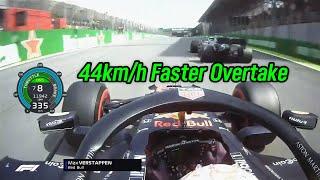 How did Verstappen pull off a 44km/h faster fly-by overtake on Hamilton