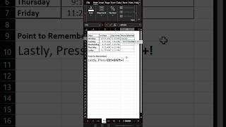 Calculate Hours Worked | Time Difference | #shorts #excel