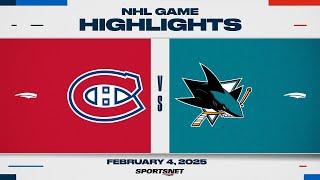 NHL Highlights | Canadiens vs. Sharks - February 4, 2025