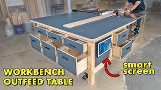 I Built The Ultimate Workbench Outfeed Table (It's Smart)