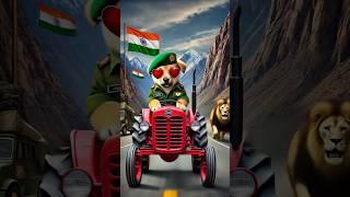 "Army Dog’s Epic Tractor Ride  | Desi Swag with Lion Power!"#shorts #puppy #ai