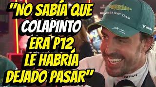 ENTREVISTA FERNANDO ALONSO POST CARRERA GP ITALIA 2024 - Fernando Alonso habla de Franco Colapinto