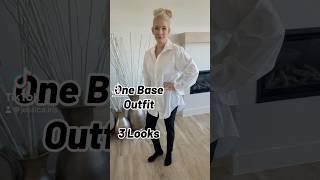 One Base Outfit - 3 Looks #buttonup #layering #ootd #fauxleatherleggings