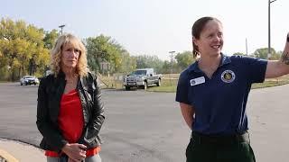 Kristie Thompson speaks to Casper Star-Tribune reporter about the Elk Fire