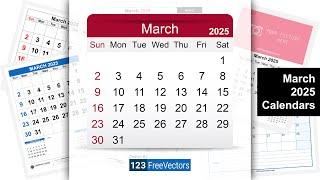 March 2025 Calendar | 123FreeVectors