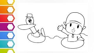 cute pocoyo drawingl easy drawing for kidsl POCOYO l drawing l pocoyo drawingl how to draw pocoyo