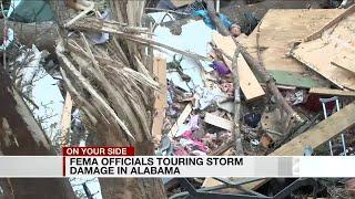 FEMA officials touring storm damage in Alabama