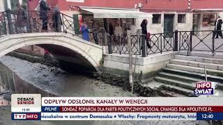 Odpływ odsłonił kanały w Wenecji