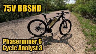 BBSHD on 75V. Phaserunner + Cycle Analyst 3