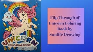 Flip Through of Unicorn Coloring Book by Sunlife Drawing