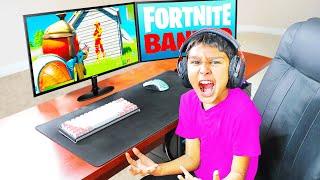 I secretly put AIMBOT on Little Brother's PC.. (Fortnite)