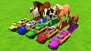 LOADING AND TRANSPORTING GIANT COWS, HORSES, GOATS WITH FENDT MINI TRACTORS - Farming Simulator 22