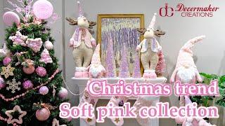 Christmas decorations trends 2025 Soft pink color for Home decor inspiration Holiday joy collection