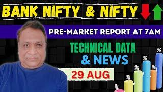 Nifty, Bank Nifty Technical / Data,  Pre- Market Update at 7 am,    29 -Aug -2024