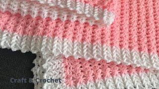 Easy crochet baby blanket/craft & crochet blanket pattern 8725