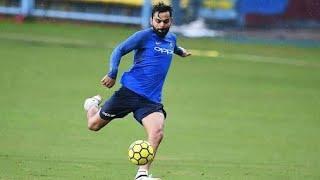 Virat kohli football skills matching into Cristiano ronaldo