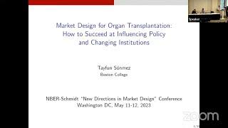 2023, New Directions in Market Design, Tayfun Sonmez,  "Market Design for Organ Transplantation..."