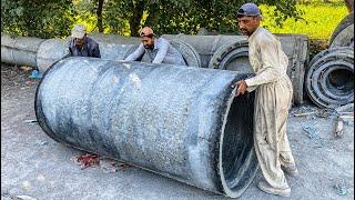 Process of Making Huge Concrete Pipe | Creative Cement Working Projects | Pipes Production Factory