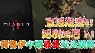 【DIABLO4-暗黑破壞神4】直通難度4！速刷30層！丨毀天滅地-踐踏崩石颶風Build介紹丨德魯伊中期最優過渡玩法講解