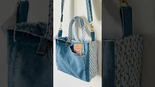 Old jeans, new stories. Upcycled denim bag, so unique now at my etsy! #denim #bag #jeans #upcycling