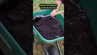 Spread Grass Seed & Soil Fast | #shorts #soil #maintenance #lawn #tips