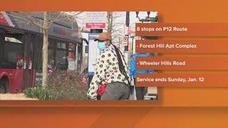 Metro stops service at 8 bus stops in Prince George's County