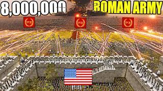 100,000 Modern US ARMY Holds FORT WALLS vs 8,000,000 ROMAN ARMY?! - UEBS 2: Rome Mod