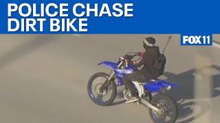 Police chase dirt bike through South Los Angeles