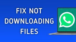 How To Fix Whatsapp App Not Downloading Files On Pc (New Update)