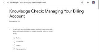 Knowledge Check Managing Your Billing Account